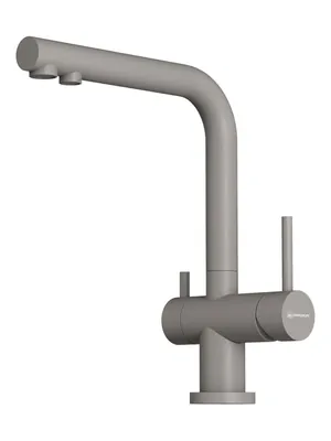 Смеситель для мойки Omoikiri -P-GR leningrad grey, с краном для питьевой воды 4974219