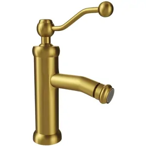 Смеситель для биде Paini 88 мм, однозахватный, без д/кл., золото брашированное 88PJ304