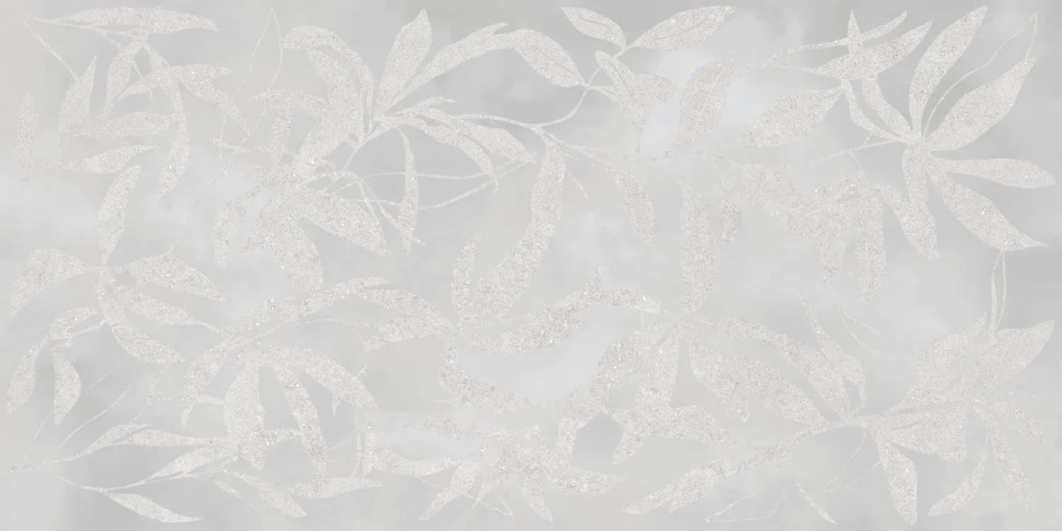 декор ArtWall Цветы Серый Матовый 60x120
