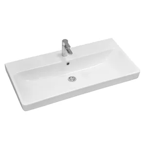 Раковина AQUATON 90 1WH501629 900x450x170 накладная, перелив, отв. под смеситель, белый