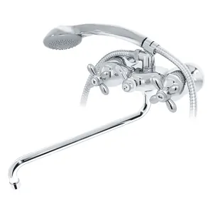 Смеситель для ванны VARION VARIOFIN 2022 45 1 резиновые кран-буксы, поворотный излив 330мм