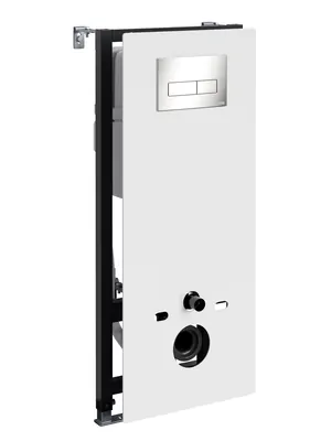 Инсталляция для унитаза WasserKRAFT с клавишей смыва, цвет: никель/белый 20TLT.010.ME.WH.BN03