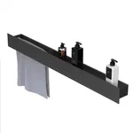 Полка FLOW Double 1000х92х90 настенная, полотенцедержатель слева, черный Fl-sky-d100л-ч