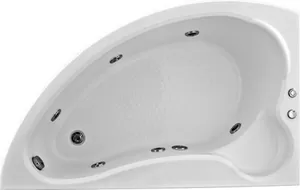 Ванна акриловая BAS 1500х900 угловая, левая, асимметричная с г/м оборудованием FLAT, каркас