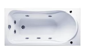 Ванна акриловая BAS 1500х750 прямоугольная, каркас, без слива-перелива, с г/м FLAT