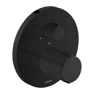 Смеситель Duravit для душа термостат с переключат., панель круг, 1 выпуск, черный матовый C14200016046