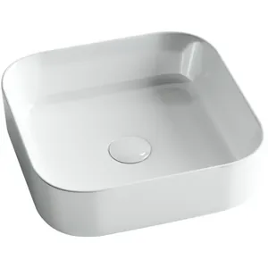 Раковина накладная Ceramicanova 385х385х135 квадратная, без перелива, цвет: белый CN6012