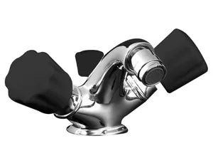 Смеситель для биде Devon&Devon DDMRBL320CR донный клапан, цвет хром/черный