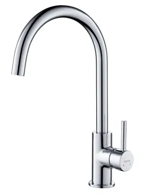 Смеситель для кухни Aquatek AQ1382CR однозахватный, поворотный излив 246мм, цвет: хром