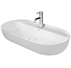 Раковина Duravit 800х400 шлифованная, белая, выпуск с керамической крышкой 0380800000