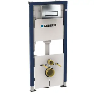 GEBERIT Duofix Инсталляция для подвесного унитаза, клавиша хром, звукоизоляция 458.128.21.1