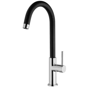 Смеситель для кухни Paini однозахватный, поворотный излив, черный/хром 78CR57244SLMKM