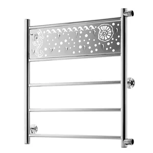 Полотенцесушитель Флагман "" 600х600 нерж. сталь, прямая, бок.подк.правое, с крючками