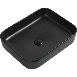Раковина накладная Aquanet -1-MB 500х400х135 без перелива и отв. под смес., черный мат. 245833