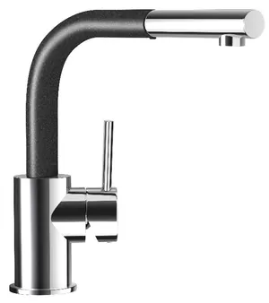 Смеситель для мойки SCHOCK с выдвижным изливом 218мм, цвета Сristadur/хром