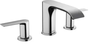 Смеситель Hansgrohe 75033000 для раковины на 3 отверстия, излив 90, сливной гарнитур, хром