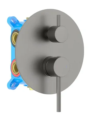 Смеситель для ванны/душа Aquatek AQ1347BGM встраиваемый, 3 режима, однозахватный, сталь оруж