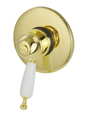 Смеситель для душа Migliore скрыт.монтажа, термостат, ручка белая, золото ML.OXF-6377.BI.DO