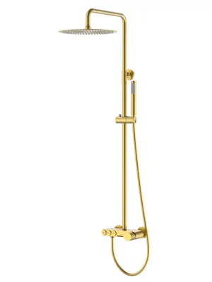 Душевая система Boheme 128-MG.2 настенная, с изливом, верхний/ручной душ, золото матовое