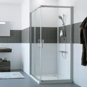 Душевой уголок HUPPE 2 1000х1000х2000 матовое серебро/стекло прозрачное AP C20108.087.322