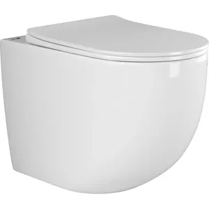 Унитаз приставной Ceramicanova 570х360х410 безободковый, сиденье микролифт, белый CN1810