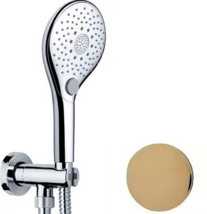 Душевой комплект Bossini лейка, шланг, подключение с держателем, золото C12033.021
