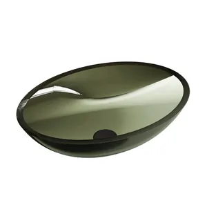 Раковина накладная ABBER 500х350х150 без отв. под смес и перелив,оливковый AT2802Vesuvian