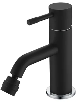 Смеситель Boheme 466-BCR для биде, на 1 отверстие, однозахватный, чёрный+хром