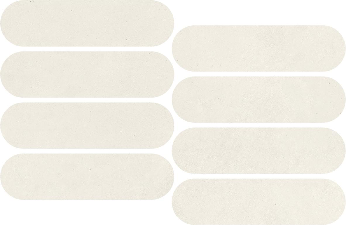 мозаика Nuances Bianco Mosaico Ovale Strideup 19.5x37