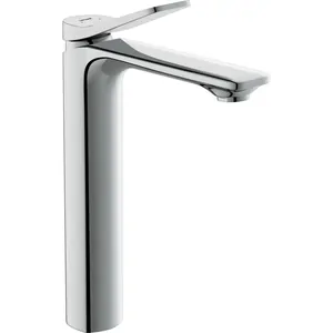 Смеситель для раковины Cersanit 63054 высокий однорычажный, донный клапан клик-клак, хром