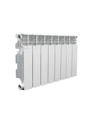 Радиатор STOUT 350 8 секций, алюминиевый, боковое подключение, белый SRA-3310-035008