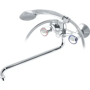 Смеситель для ванны VARION Armaturen 7018172 керамические кран-буксы, круглый излив 400мм