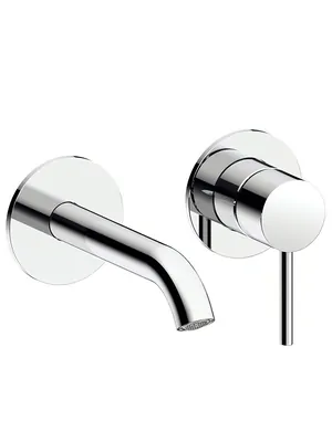 Смеситель для раковины ALMAR настенный, излив 160-185, с регулируемым углом аэратора,цвет хром E210054.CR