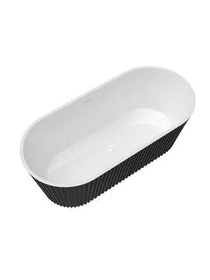 Ванна акриловая отдельностоящая toHit 1700х800х580, черный матовый, овальная, TH08-031705