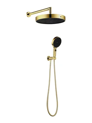 Душевой комплект Boheme 427-G верхний/ручной душ, шланговое соединение, шланг, золото
