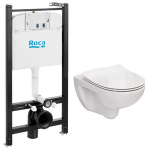 Комплект Инсталляция ROCA+унитаз ROCA Rimless+Сиденье тонкое с микролифтом 893105010
