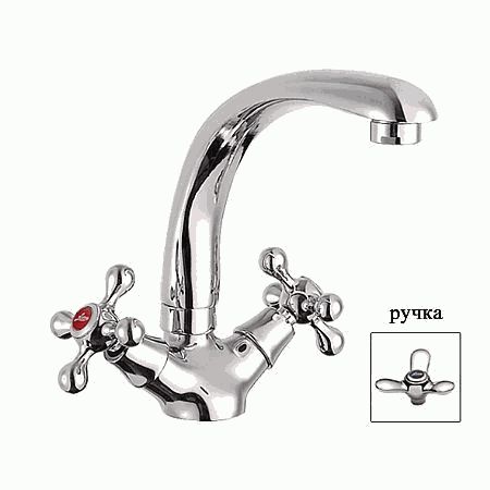 Смеситель Ledeme Н26 для кухни, с поворотным изливом, двухзахватный, хром L4412