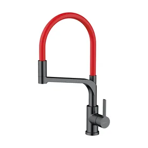 Смеситель для мойки Omoikiri 2 Plus-SB-GM-R вороненая ст./красный, кран для фитр.воды 4994467