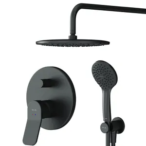 Душевая система AM.PM FB85A1RH02 встраиваемый смеситель, верхний/ручной душ, черный матовый