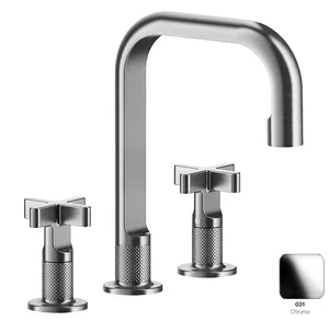 Смеситель Gessi 58113.031 для умывальника, на 3 отверстия, с донным клапаном, хром
