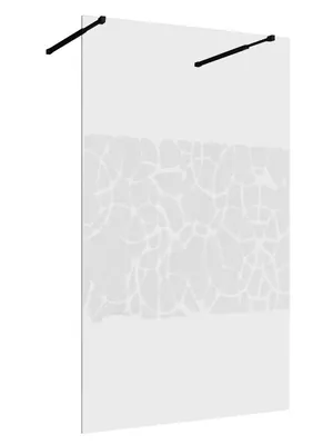 Душевая перегородка ABBER AG68100BF8 (1000х2000) стекло 8мм прозрачное, рисунок/черный