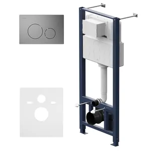 Инсталляция AM.PM для подвесного унитаза I012704.9031 пневматическая клавиша L, матов.никель