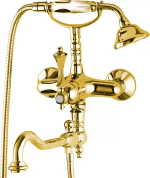 Смеситель CEZARES -VDFM2-03/24-M для ванны/душа, однорычажный, ручной душ, золото
