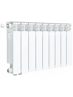 Радиатор биметаллический Rifar Ventil BVL 350 нижнее левое подключение, 9 секции, 1251 Вт