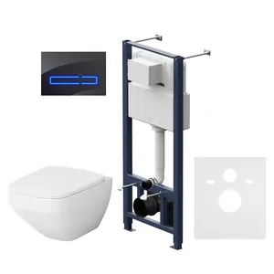 Комплект инсталляции AM.PM клавиша Touch Pro черная + унитаз Inspire V2.0 FlashClean сиденье м/лифт IS450A38.50A1700