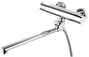 Смеситель для ванны/душа Lemark LM7834C настенный термостат, излив 350мм, душев.комплект, хром
