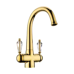 Смеситель для мойки Omoikiri -G золото, ручки с кристаллами Swarovski (4994016)