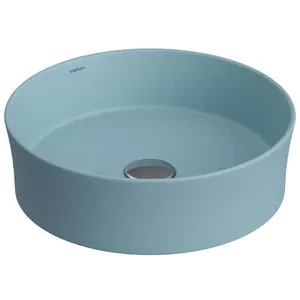 Раковина накладная BERGES 181291 круглая 380х115 без отв. под смеситель, мат. голубой