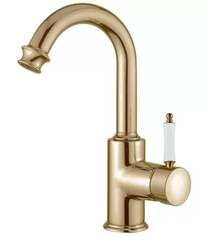 Смеситель CEZARES -LS2-02-Bi для умывальника, однозахватный, бронза/ручка белая