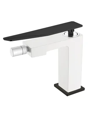 Смеситель Boheme 146-WB.2 для биде, на 1 отверстие, однозахватный, белый+чёрный